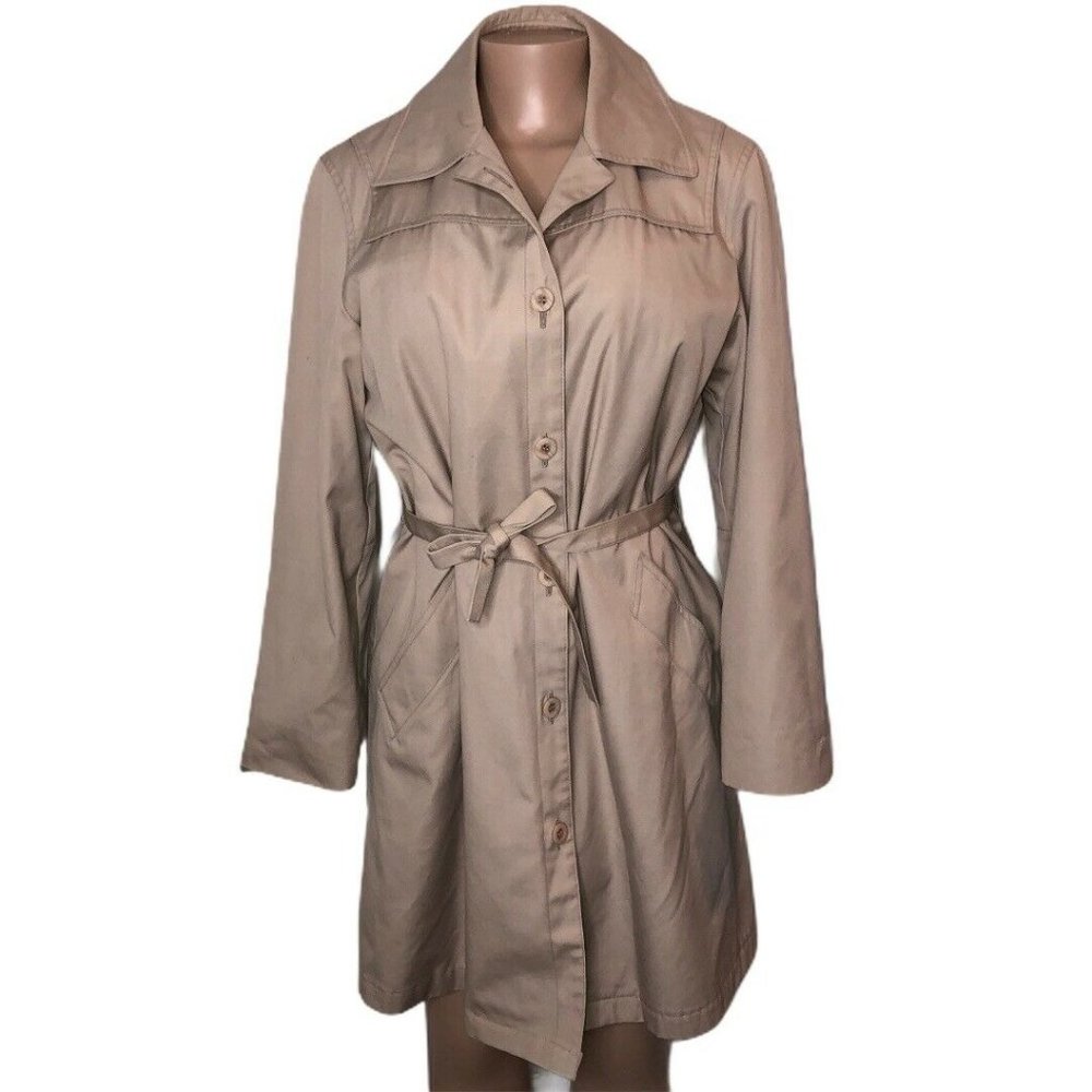 London Fog Beige Trench Coat with Belt